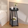 HOOBRO Small Round Side Table, 2-Tier Round Sofa End Table,