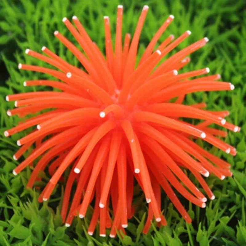 WinldMonmo Artificial Sea Anemone Aquarium Decorations, Silicone Coral Plant, Green,