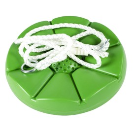 Squirrel Products Heavy Duty Green Disc Tree Swing with Rope for Outdoor Play - Easy DIY Addition to Playset or Tree
