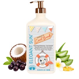 Elegant Sun Crema Hidratante Diaria Coral Beach, Loción Prolongadora Del Bronceado, Para Después Del Sol O De Las Camas De Bronceado, A Base De Aloe Vera, Hipoalergénica, Para Pieles Sensibles, Ideal