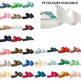 Plush Addict Single Fold Satin Bias Binding Tape for Sewing, Edging, Stitching, Hemming, Trimmings, Accessories, Outfits and Crafts - Silver Grey - 18mm Wide x 5 Metre