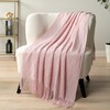 PAVILIA Light Pink Knit Throw Blanket for Couch, Twin Bed,