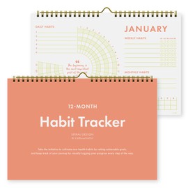 Habit Tracker Calendar for Daily, Weekly and Monthly Goals – Boost Productivity, Build Habits, & Stay Motivated – Chore Chart for Adults with Spiral Binding for Desk or Office (Plain Spiral)