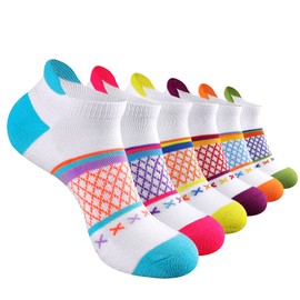 eallco Womens Ankle Athletic Socks Short Running Socks Sports Half Cushioned Socks Size 9-11 For Women 6 Pairs