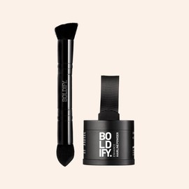 BOLDIFY Build & Blend Bundle Hair-Line Powder 4g & Brush Bundle:_Grey