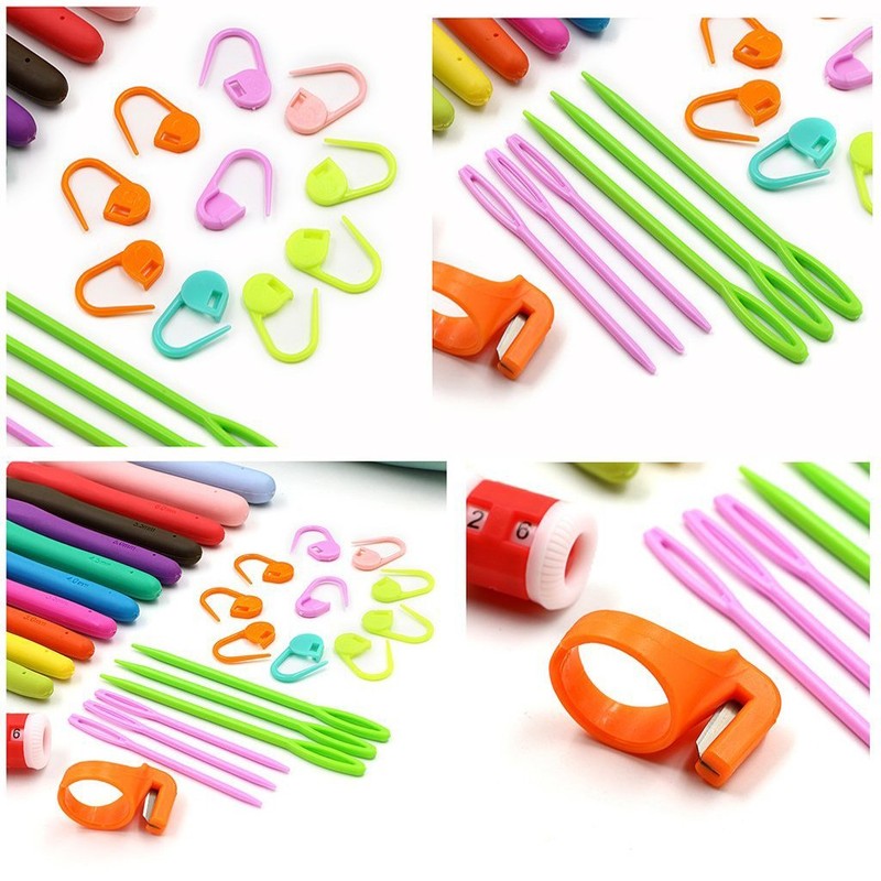 OFKPO Crochet Hooks Kit Ergonomic Grip Crochet Hooks with Case