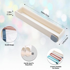 2-Pack Towel Bars, Wall-Mounted Bath Towel Racks, Self-Adhesive No-Drill Installation, Suitable for Bath Towels/Hand Towels, Modern Minimalist Design (White)