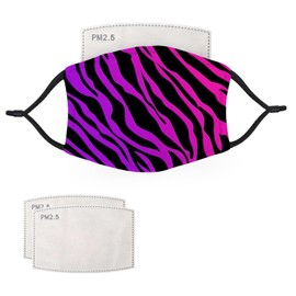 McMug - Animal Print Collection - Animal Print - Face Masks - 2 Filters Included, Pink/Purple Tiger Stripes, Child - 10cm x 15cm