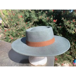 Unbranded NWT Unisex Festival Hat 100% Wool Gray Harrison Gambler Pork Pie