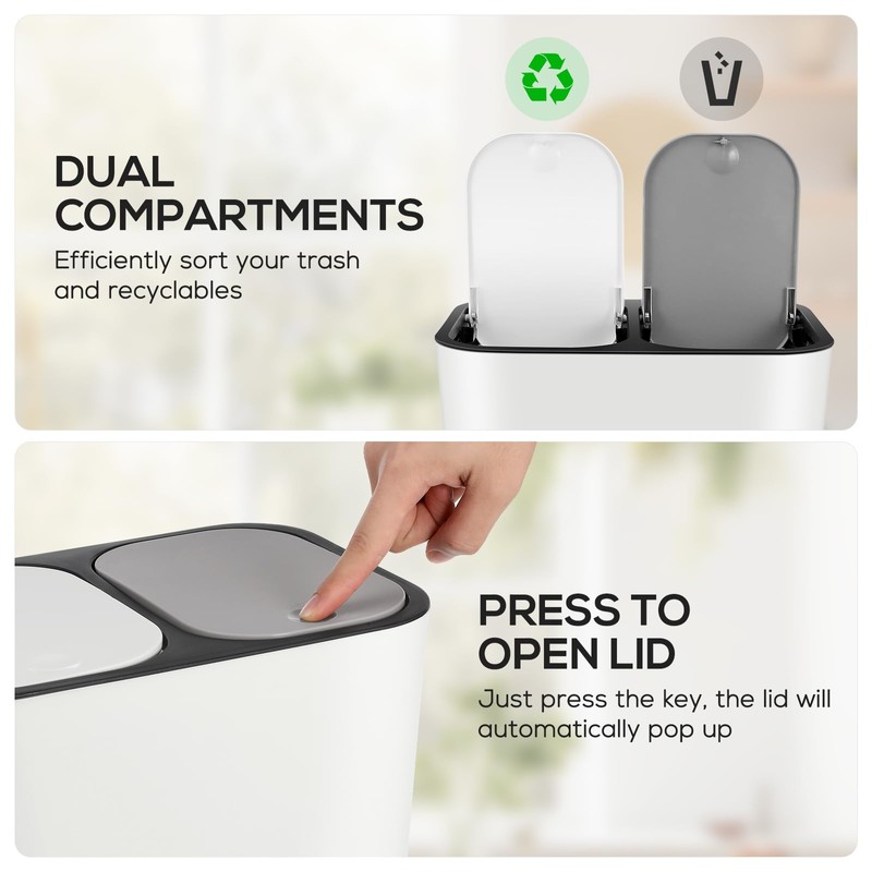 TOPBATHY Rubbish Bin Compartment Rubbish Bin for Children's Room Small