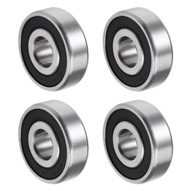 QUARKZMAN 6302-2RS 15 x 42 x 13 mm Ball Bearings x 4 Pieces Chrome Steel Double Sealed with Good Load Capacity for Machines