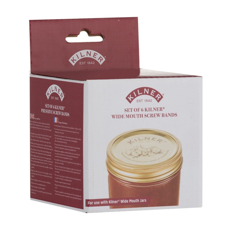 Kilner Wide Mouth Screw Bands Set of 6 Pieces