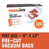 PrimalTek 6” x 10” Pre-Cut Vacuum Bags – 100 Pint
