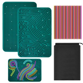 Sensorik Activity Board Silikon, 30x20cm Sensorik Activity Board, Montessori Spielzeug Doppelseitiges Aktivitätsbrett mit 40 Strings & Reisetasche Beruhigung ADHD Autismus Spielzeug für Kinder