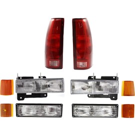 Garage-Pro Driver and Passenger Side Headlight Kit for GMC C1500 1994-1998 Halogen With bulb(s) Type 2, Dual Composite Headlights, Fleetside, Without 15,000 Lbs. GVW Replaces# 15034930 15034929