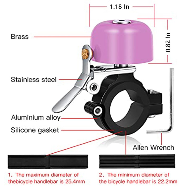 Greallthy Bike Bell,Classic Brass Bicycle Ring Bell Horn Nice Loud