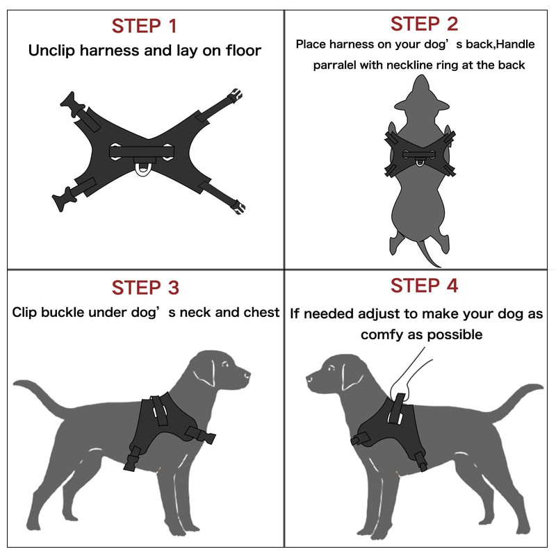 FYY Dog Harness No Pull, Breathable Adjustable Pet Vest, Reflective