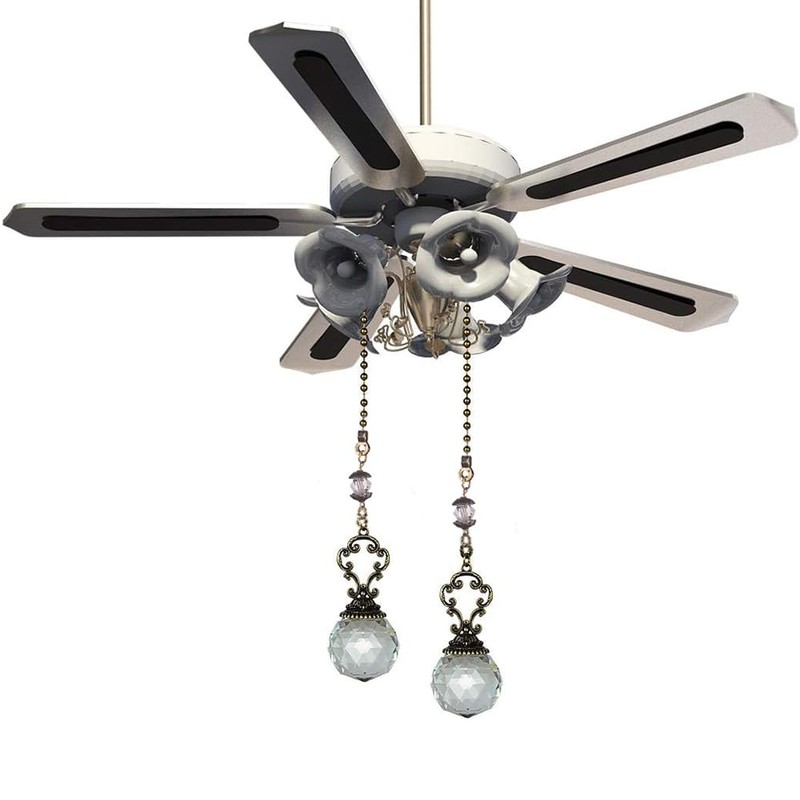 4PCS Ceiling Fan Pull Chain, Light Pull Chain Extension with