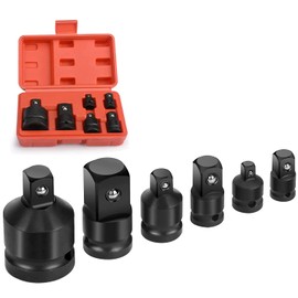 Nutmanel Adaptor Set | 6 Pieces | 1/4 Inch to 3/8 Inch, 3/8 Inch to 1/4 Inch, 3/8 Inch to 1/2 Inch, 1/2 Inch to 3/8 Inch, 1/2 Inch to 3/4 Inch, 3/4 Inch to 1/2 Inch Socket Spanner Adapter