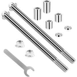 MFC·passion 12mm 195mm Front Rear Wheel Axle with Bushing 30mm 20mm 5mm Compatible with 50cc 110cc 125cc Dirt Bike Moped Scooter QUAD ATV Mini Bike Parts 2PCS