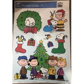 Peanuts Vintage Peanuts Charlie Brown Snoopy And Friends Christmas Window Clings