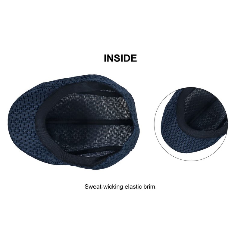 Rayson Flat Cap Breathable Summer Mesh Golfer Hat Newsboy Hats