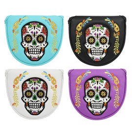 Putter Cover Headcover Mallet Magnetic Tailor-Made Spider Fit Cameron Odyssey Mexico mexico Skull (Green, Semicircle)