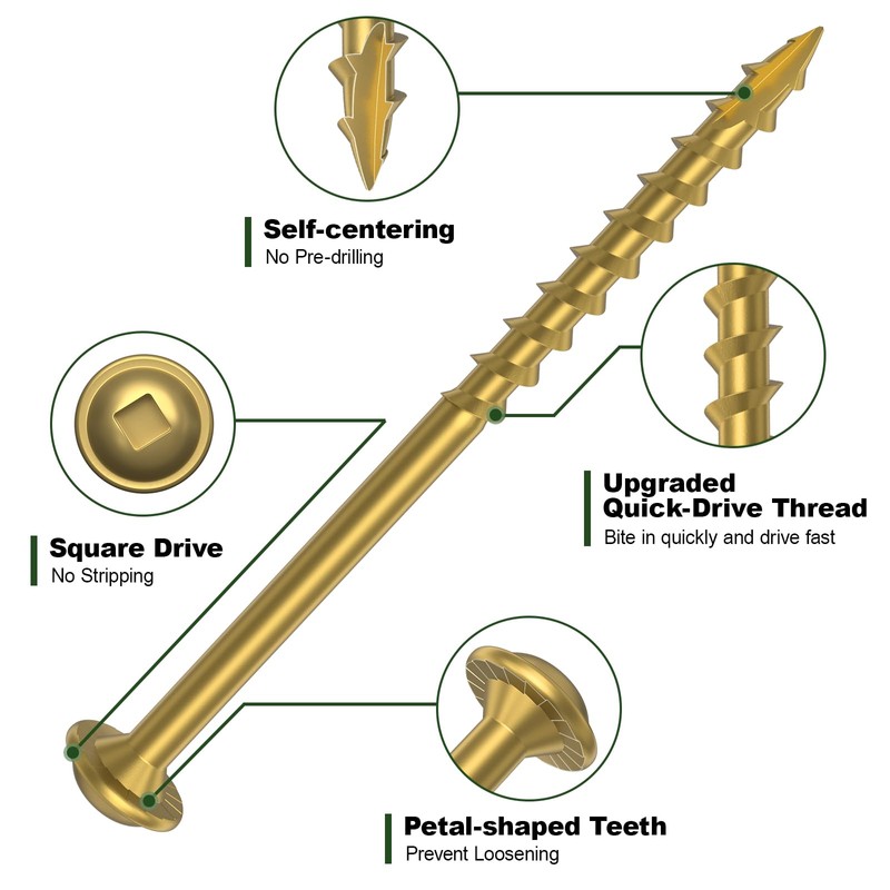 SJPULMO Pocket Hole Screws 1-1/4 Inch, 160Pcs Exterior Pocket Screws