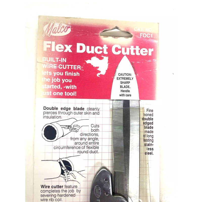 MALCO NEW! MALCO TOOLS DOUBLE EDGE FLEX DUCT CUTTER w/