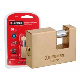 Hermex Candado Antipalanca 50 Mm Tradicional Hermex 43355 Color Dorado