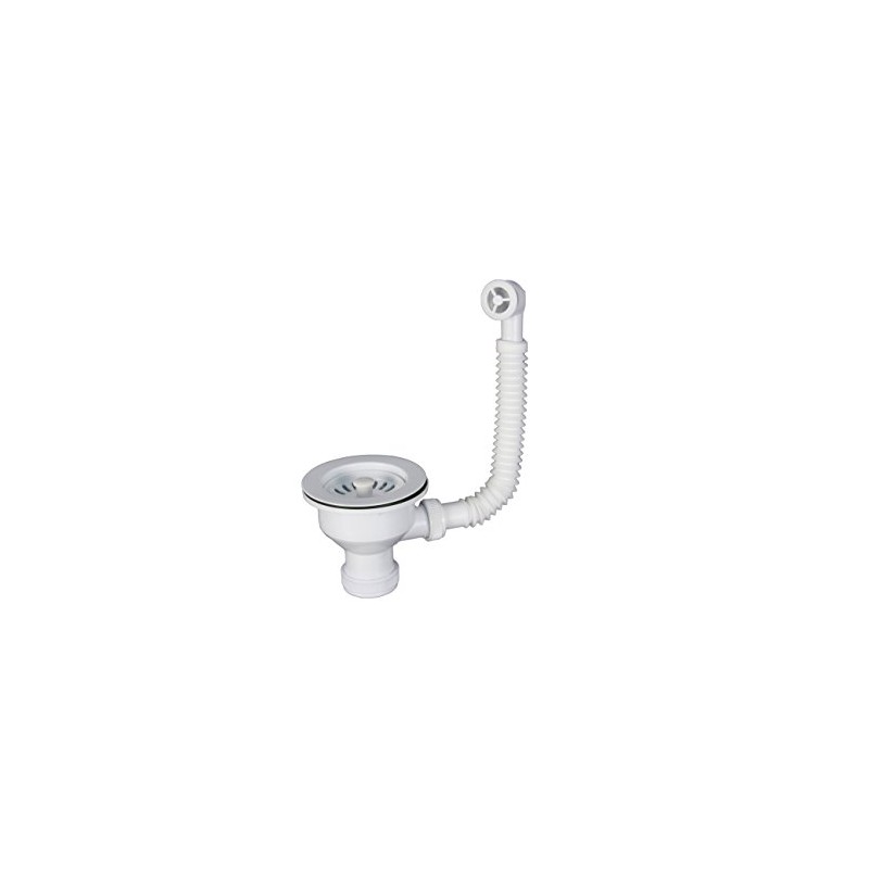 MONTSERRAT BO-41455 Valve Basket with Overflow, White
