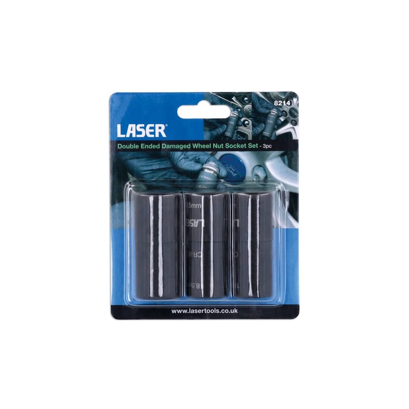 Laser Tools 8214 Double Ended Damaged Wheel Nut Socket Set