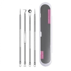 피부 블랙헤드 4종세트 압출 도구 코 관리 제거 코메도 피지 기 Pore Blackhead 4-Piece Set Extraction Tools Nose Care Removal Comedo Sebum Device