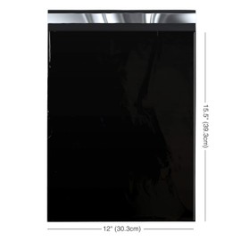 Fuxury/ Fu Global 12X15.5" 100Pcs Poly Mailers Bags for Clothing/ T-Shirt/ Shirt, Plastic Mailing Envelopes for Small Business, Self Seal Shipping Polybag Bulk- Black