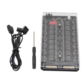 ciciglow ARGB PWM Fan Hub, 2 in 1 16 Way Hub SATA Interface Power Supply 5V RGB Splitter Hub Magnetic 4Pin PWM 3Pin Case Fan Hub, ciciglowyc5bpm69kd