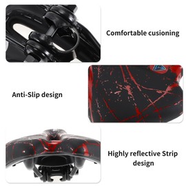 BULLSPANN Universal Bicycle Saddle, Breathable Bicycle Saddle for Men and Women, Shock Absorbing PU Bike Seat Cushion for Mountain Bike and Road Bike, Red