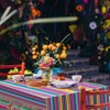 Gukasxi 2 Pieces Mexican Fiesta Party Tablecloth, Colorful Striped Disposable