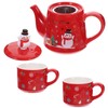 Cabilock Christmas Snowman Teapot Tea Cup Set Christmas Teapot Ceramic