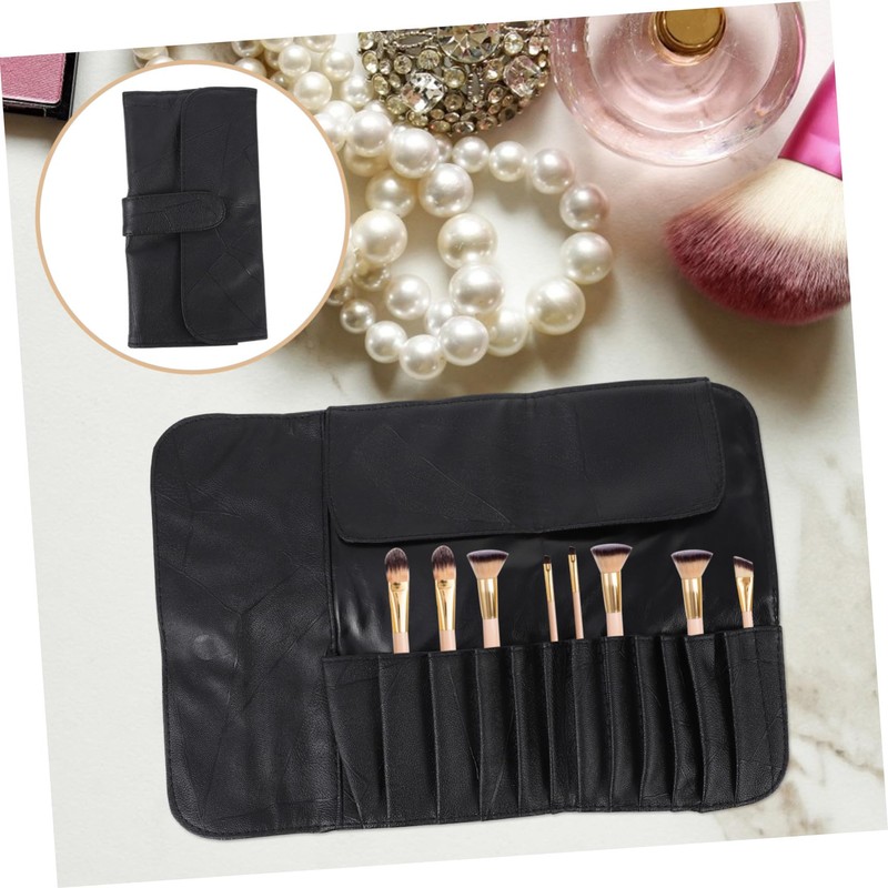 Gatuida Portable Makeup Brush Rolling Case with Elastic Pockets Travel