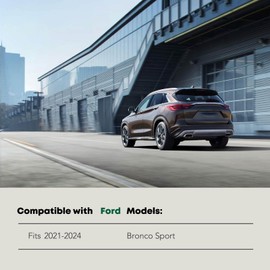 YHTAUTO 3 Inch Running Boards Side Steps Compatible with Ford Bronco Sport 2021-2024, SUV, Round Chrome Stainless Steel Polished Chrome, Cab Side Step Rails Off-Road Exterior Accessories, Set of 2