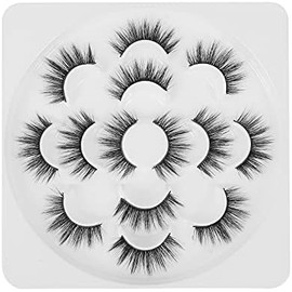 Pestañas Artificiales 3d Negras, 7 Pares, Volumen Rizado Uso Diario y Sesiones Fotográficas, Estilo Natural y Elegante, Cómodas de Llevar