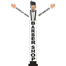 18ft Tall Barber Shop Sky Inflatable Dancer (Without Blower) Wacky Waving Tube Man for Outdoor Advertising Hair Salon Marketing & Hairdresser Events Increase Foot Traffic & Promote Storefront Brand