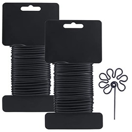 Tenn Well 10 Gauge Plant Wires, 66 Feet 2.8mm Soft Garden Wire Ties Vine Training Wires for Tomato Plants, Climbing Roses and Cucumbers (2PCS X 33 Feet, Black)