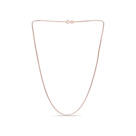 SEA OF ICE Chain Necklace 925 Sterling Silver with Rose Gold Chain & Ring Clasp Closure, Italian Box Necklace Chain Necklace for Women & Men, Rose Gold Necklace, 16"