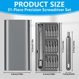 31 in 1 Precision Screwdriver Set, Magnetic Screwdriver Kit with 30 S2 Steel Bits for Electronics, Phones, Watches, PC, Laptop, Jewelry DIY Home Repair