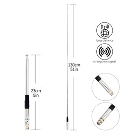 UAYESOK Conector BNC telescópico de antena CB de 27 MHz para Cobra HH50WXST HHRT50 C75WXST Midland 75-822 75-785 Uniden BC75XLT BC125AT PRO401HH Escáner de radio Cb portátil