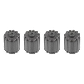 Marcraft Grey Plastic Tyre Wheel Alloy Valve Caps Dust Caps (4 Pack) Universal for Cars, SUVs, Bicycles, Motorcycles, Trucks | Rubber Airtight Seal Plastic | Screw-On
