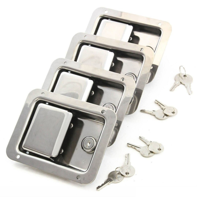 Yiponyt 4Pcs Stainless Steel Trailer Paddle Door Latch Handle Rv