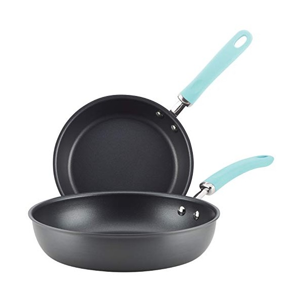 Rachael Ray Twin Pack Hard Anodized Aluminum Skillet Set, 9.5