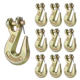 SPARKWHIZ 3/8" Clevis Grab Hooks, Tow Hook Grade 70 Forged Steel 6600 lbs WLL for Truck Trailer Tow Chain Transport (10 Pack)
